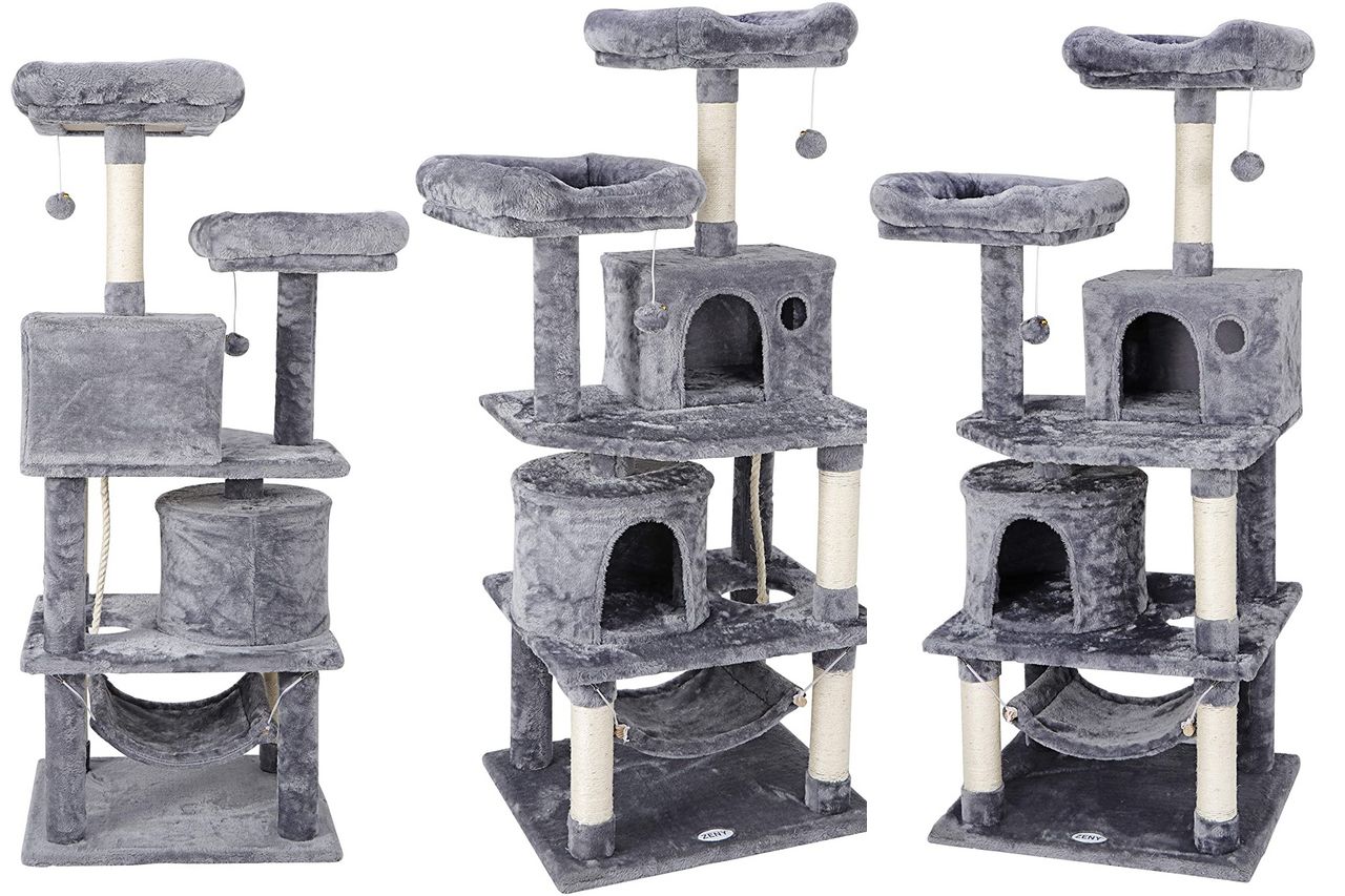 Cat Tree Furniture Kitten Activity Tower Pet Kitty Play House with Scratching Posts Perches Hammock
